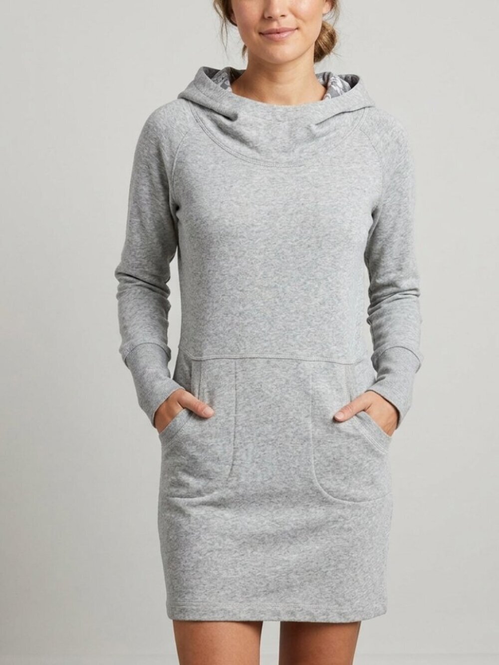 Lole Heathered Grey Sweater Dress With Hood